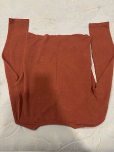 MADAME Orange Top with Tie detailing