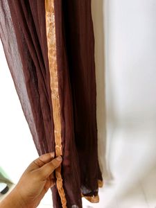 Golden Border Brown Dupatta