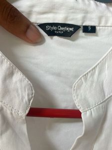 White Shirt with Tie Sleeves