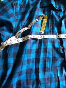 Blue Plaid Button Down Shirt