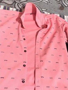 Pink Printed Casual Shirt