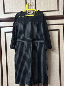 Striped Lace Midi Dress