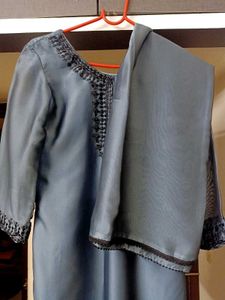 Women's Embroidered silk Kurti set