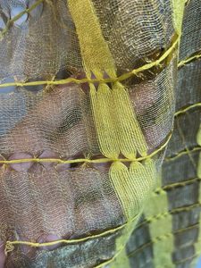 Tussar Silk Striped Scarf Yellow