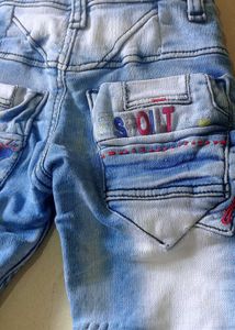 Stretchable Washed Off Jeans For Babies