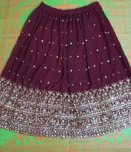 💥 🆕️ Semi-Stitched Maroon Lehenga