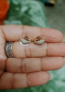 Swarovski Swan Stud Earrings