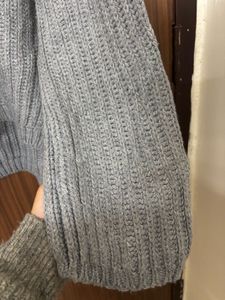 Gray Knit Pullover Sweater
