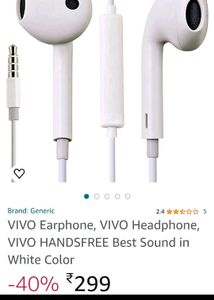 Vivo Bass  Heads Wired Earphone Wit Mic
