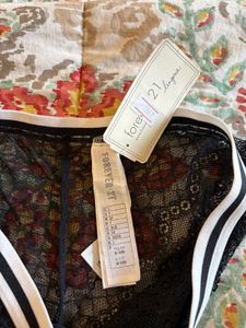 Forever21 Black Lace Sexy Striped Waistband Panty