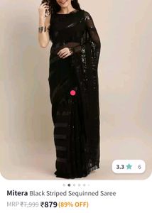 Black Sequinned Saree🖤