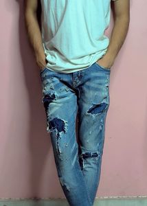 side stone denim jeans 👖 for men