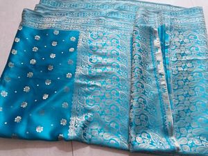 royal looking high quality Teal Banarasi Style Sar