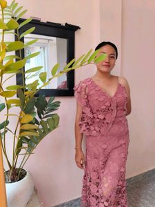 Elegant Lace Maxi Dress International Brand