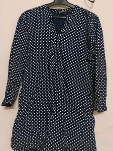 Navy Polka Dot Blouse