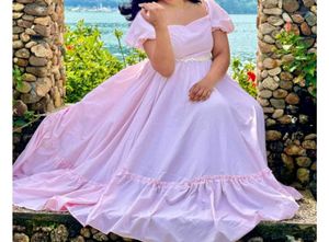 Baby Pink Long Frock With Pearl Details Photoshoot