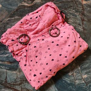 Cute Pink Heart Print Top