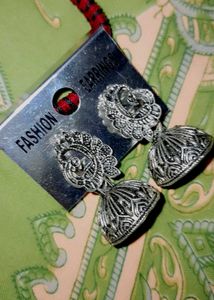 Silver Jhumka Earrings