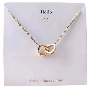 Anti - Tarnish stainless steel loop heart necklace