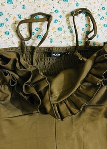 Olive Ruffled Jumpsuit