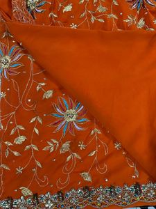 Heavy Ambroided Sari For Women