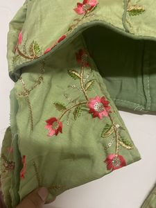 New Green Color Lahnga Choli &amp; Pink D
