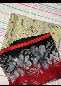 Cotton Printed Free Size Kurta &amp; Dupatta