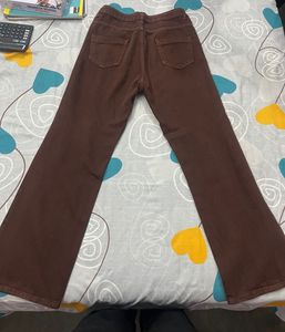 Brown Wide Leg Denim