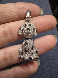 Rhinestone Encrusted Dalmatian Dog Pendant