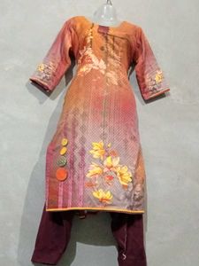 Elegant Floral Print Kurta Salwar Suit