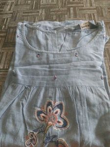Blue Embroidered Dress