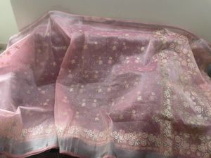 Fresh Baby Pink Colour Floral Organza Sa
