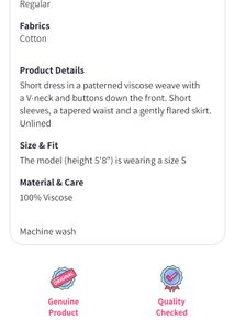 H&amp;M Blue Floral Button-Down Dress