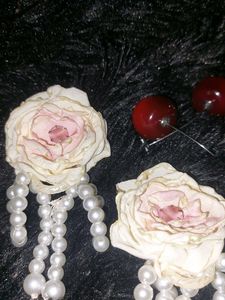 Rose &amp; Cherry Statement Earrings Combo