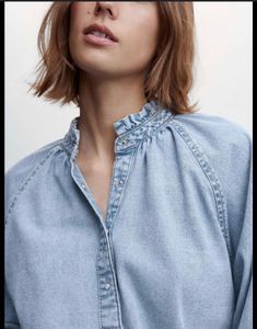 Mango Cotton Denim Shirt