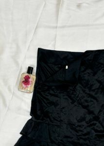 High Waisted Velvet Black Mini Skirts