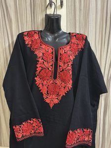 Embroidered Black Kurta
