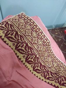 Party Wear Suit Pink And Golden