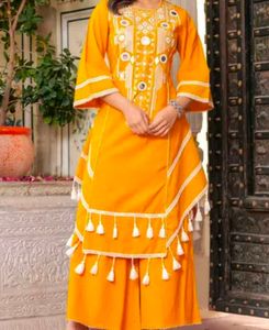 Embroidered Kurta Palazzo Sets