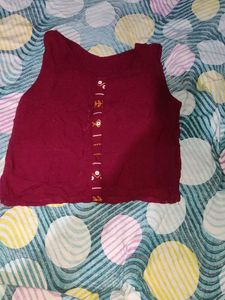 Maroon Embroidered Skirt