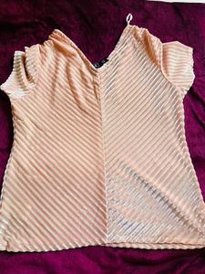 Peach Plisse Cami Top