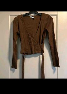 ZARA Brown Wrapping Top