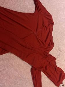 Rust Ribbed Henley Pyjamas