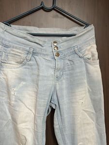 Light Blue High Waist Jeans For Ladies