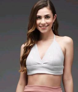 White Halter Crop Top