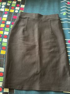 Black Mini Skirt with Button Detail