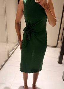 Green Tie Waist Dress