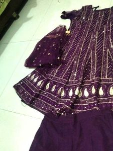 Purple Embroidered Anarkali Suit
