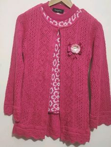 Rose Color Winter Sweater For Girl 8- 9 Year