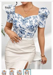Western Style Printed Half Sleeve Top